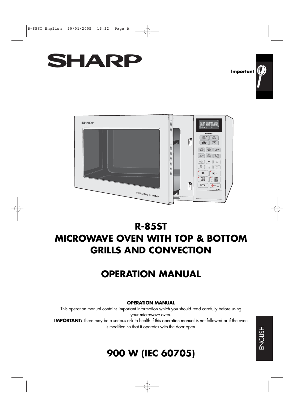 Sharp R-85ST User Manual | 35 pages