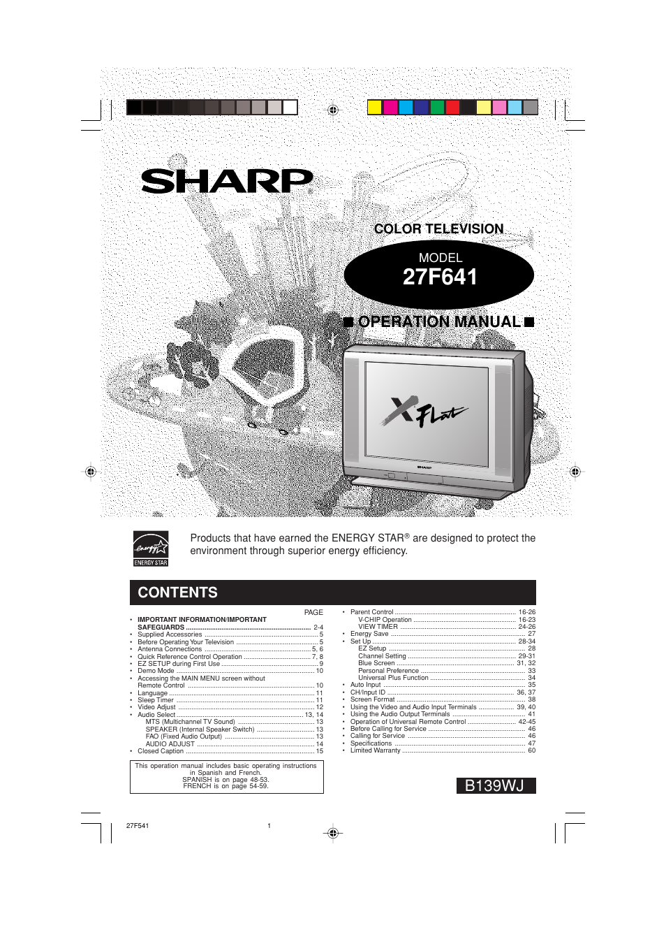 Sharp 27F641 User Manual | 60 pages