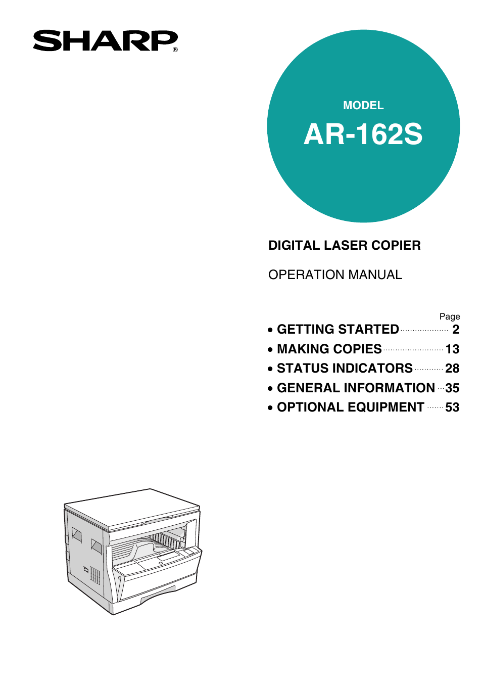 Sharp AR-162S User Manual | 68 pages