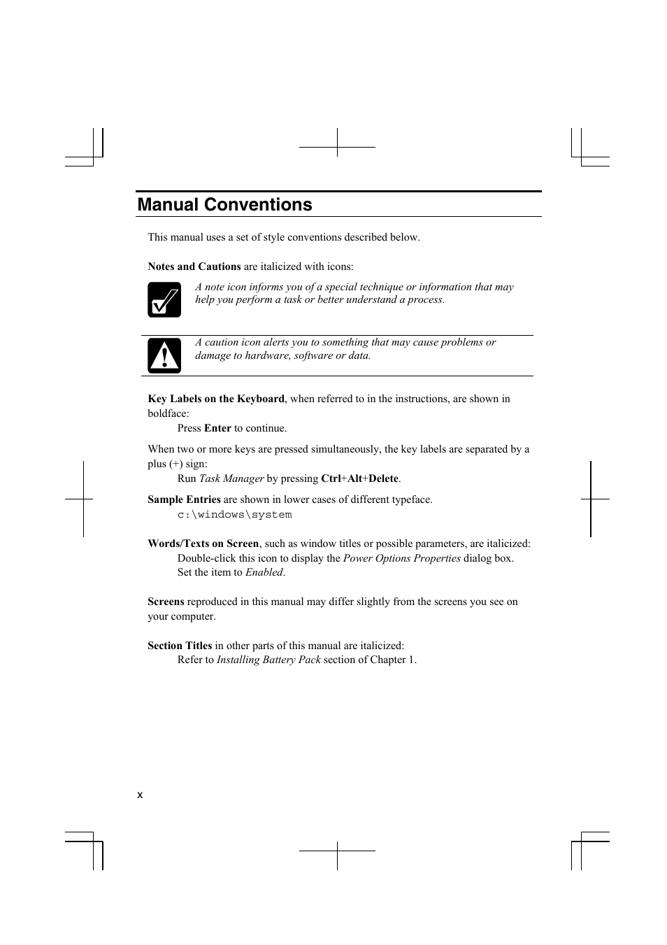 Manual conventions | Sharp PC-MM1 User Manual | Page 12 / 123