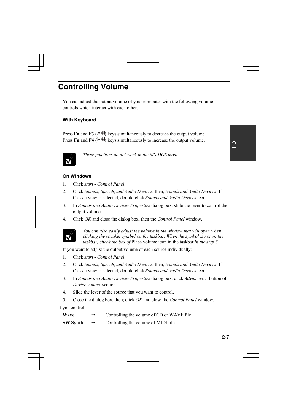 Controlling volume | Sharp PC-MM1 User Manual | Page 33 / 123