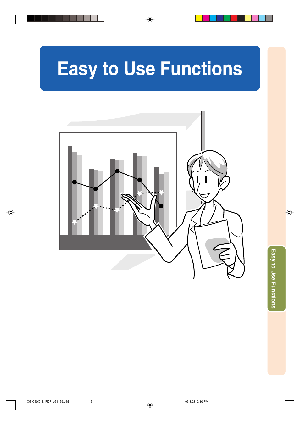 Easy to use functions | Sharp XG-C60X User Manual | Page 55 / 106