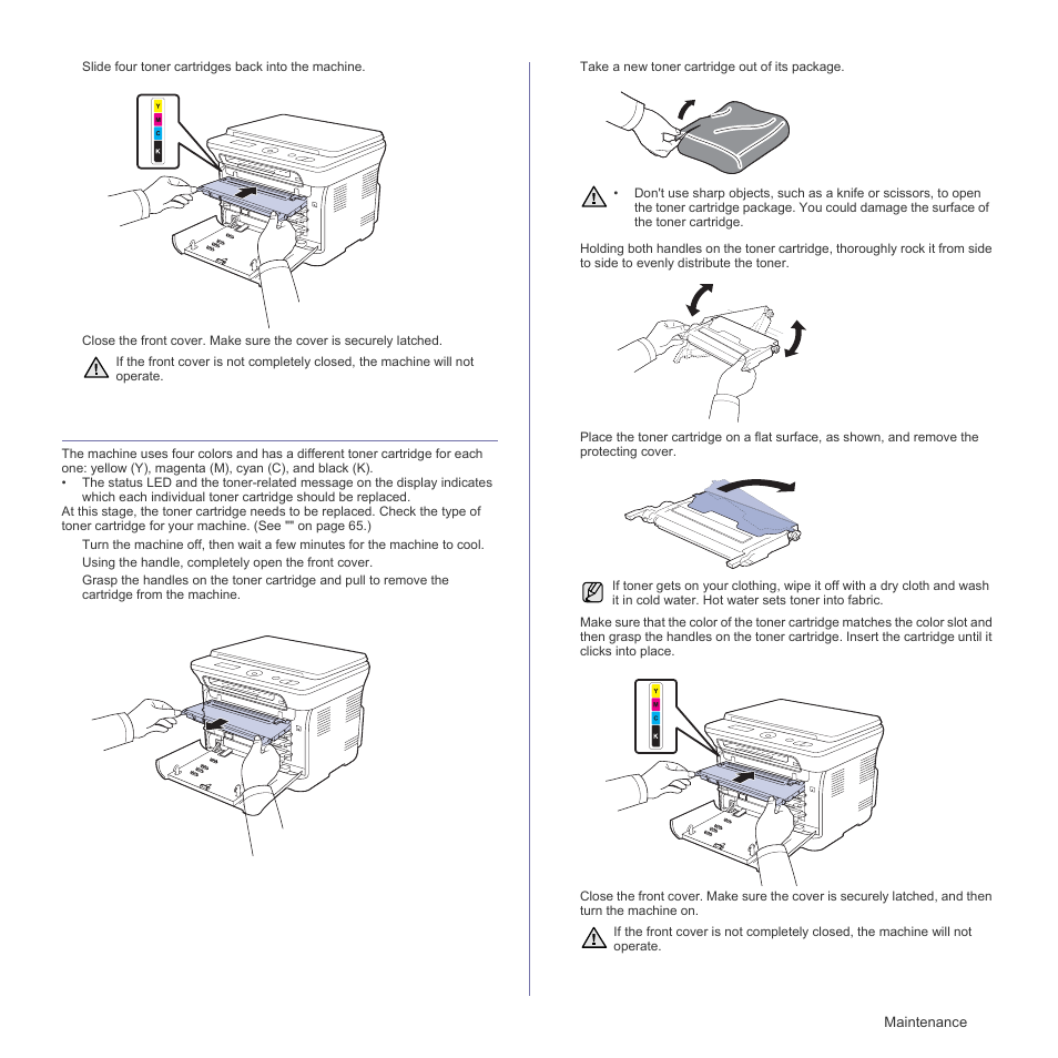 Replacing the toner cartridge, R. (see "replacing the | Samsung CLX-3175FN User Manual | Page 145 / 218