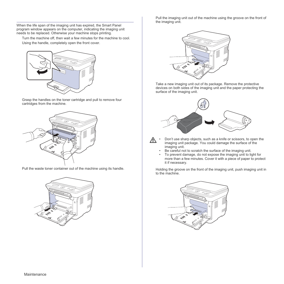 Replacing the imaging unit | Samsung CLX-3175FN User Manual | Page 146 / 218