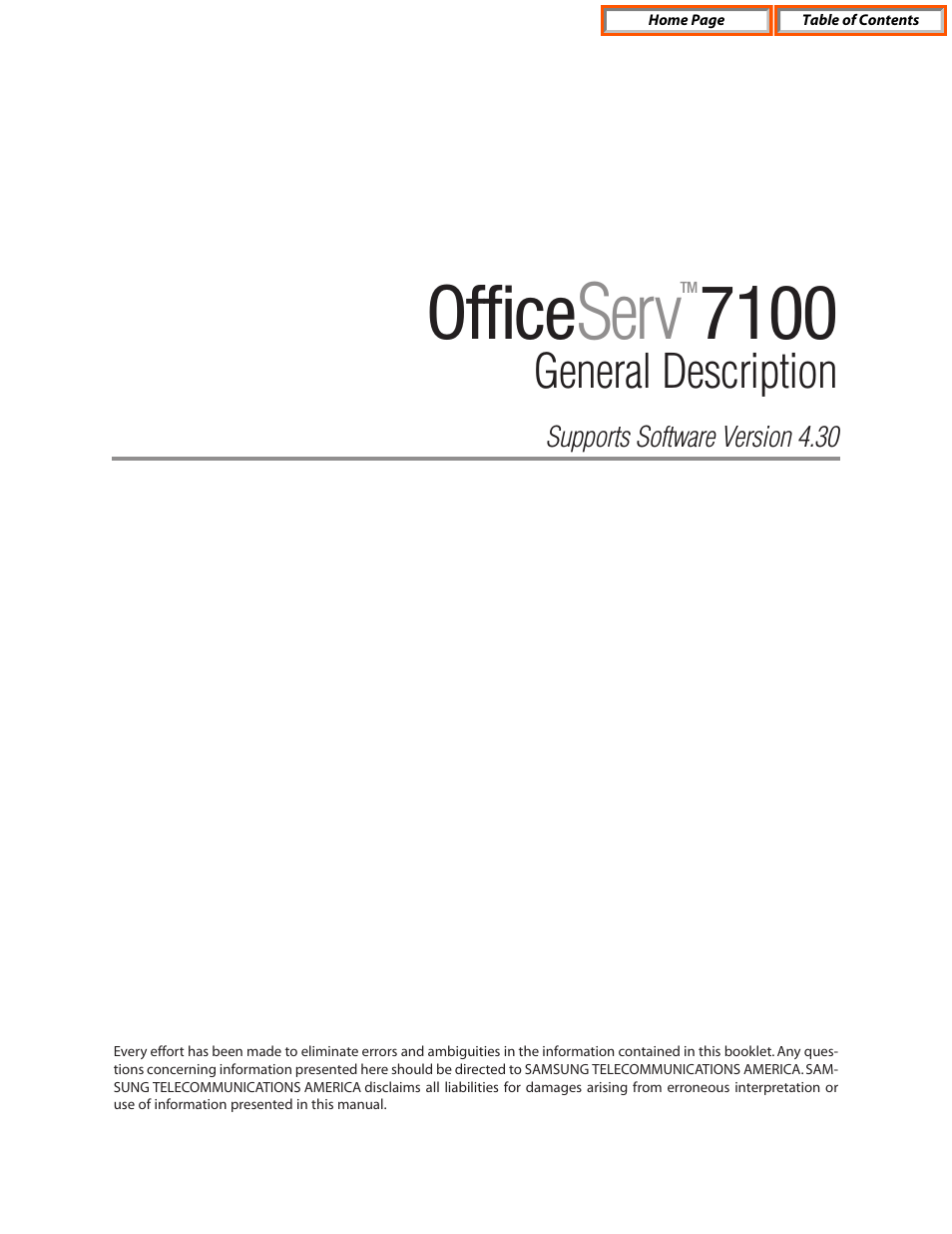 Samsung OFFICESERV 7100 User Manual | 97 pages