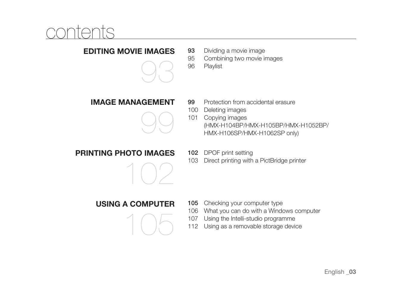Samsung HMX-H1062SP User Manual | Page 13 / 144