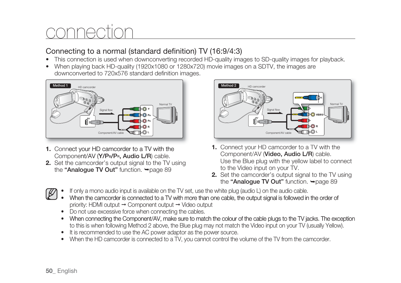 Connection | Samsung HMX-H1062SP User Manual | Page 60 / 144