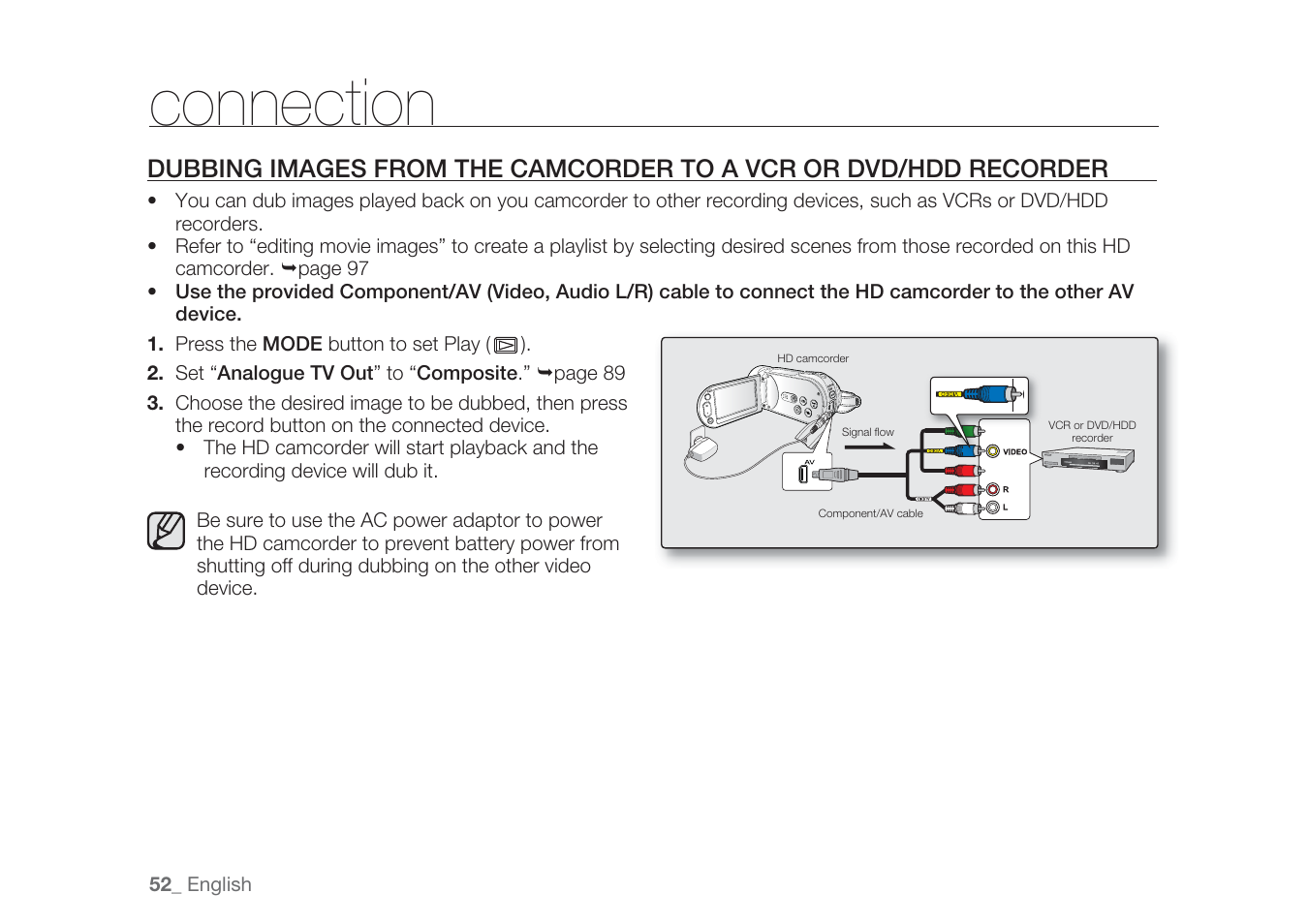 Connection | Samsung HMX-H1062SP User Manual | Page 62 / 144