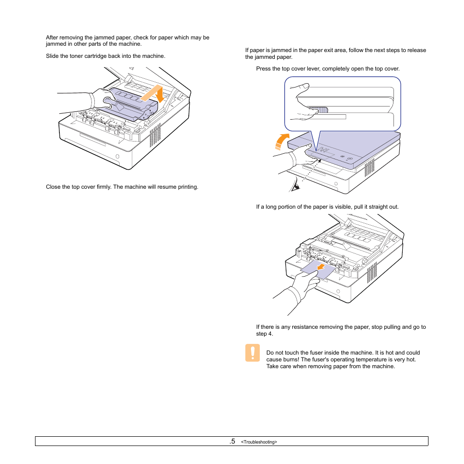 In the exit area | Samsung ML-1630W Series User Manual | Page 47 / 98