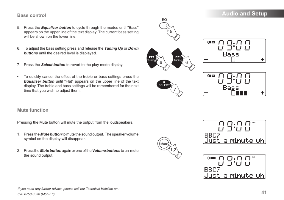 Audio and setup | Samsung MP-43 User Manual | Page 43 / 52