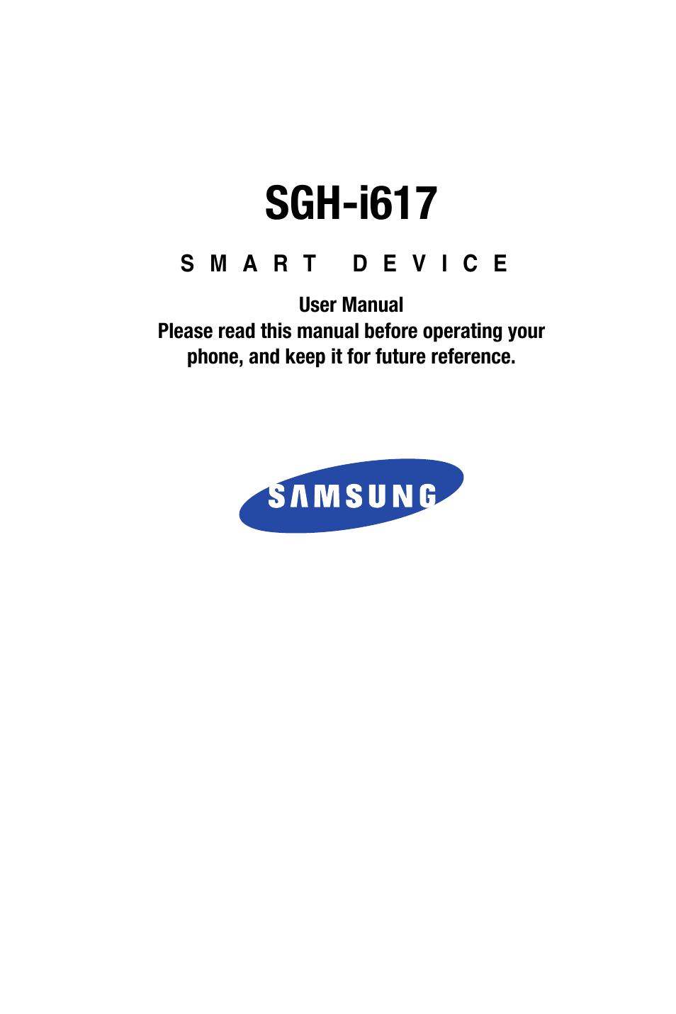 Samsung SMART DEVICE SGH-I617 User Manual | 162 pages