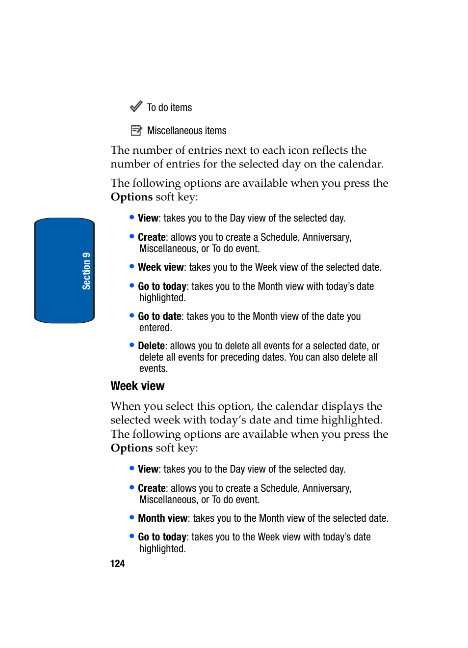 Week view | Samsung SGH-t309 User Manual | Page 128 / 198