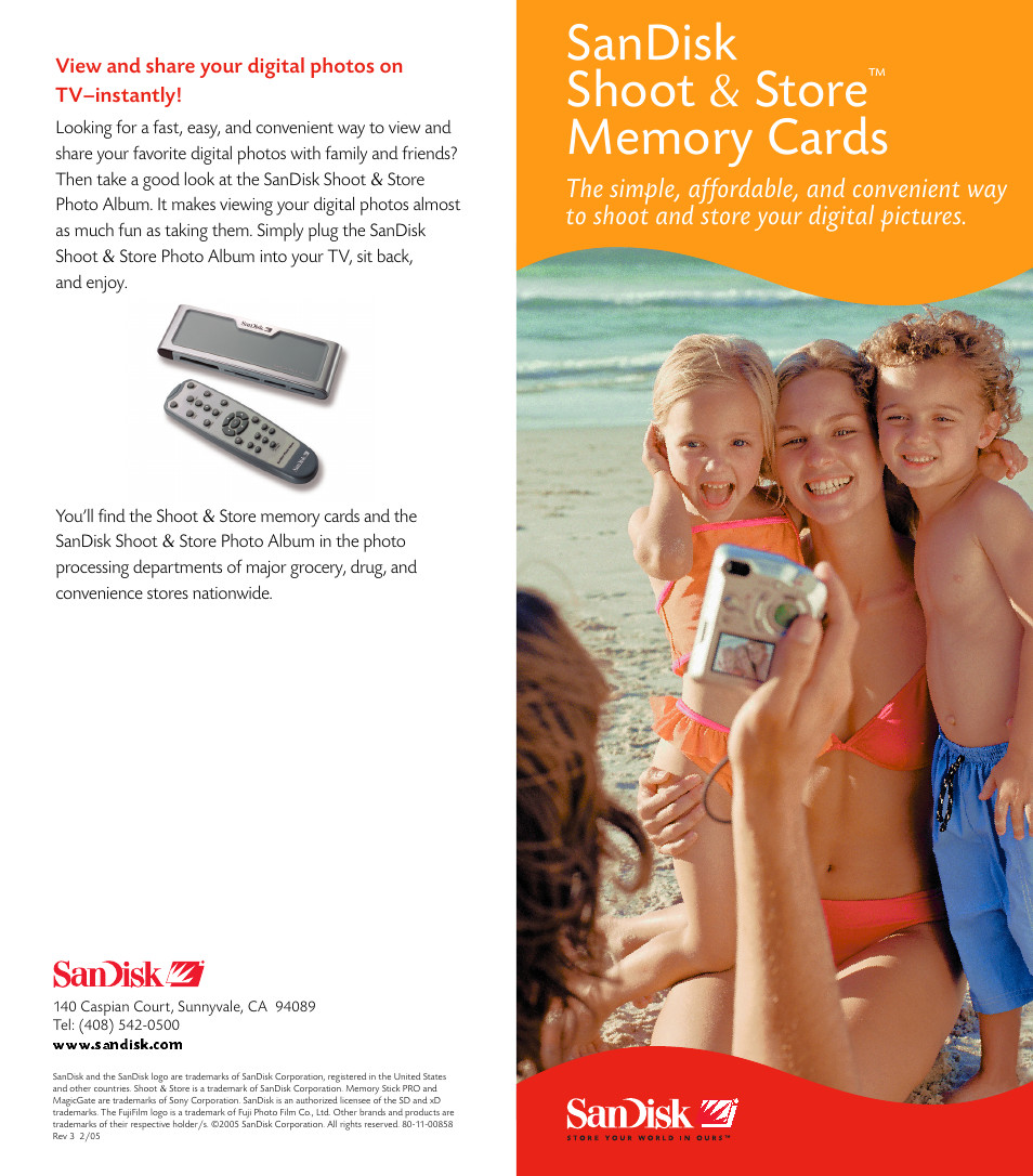 SanDisk Shoot & Store User Manual | 2 pages
