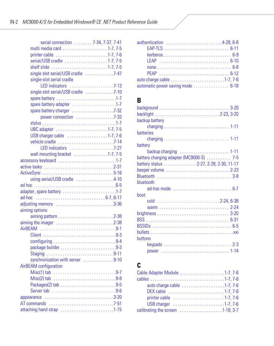 Symbol Technologies MC9000-K User Manual | Page 524 / 534