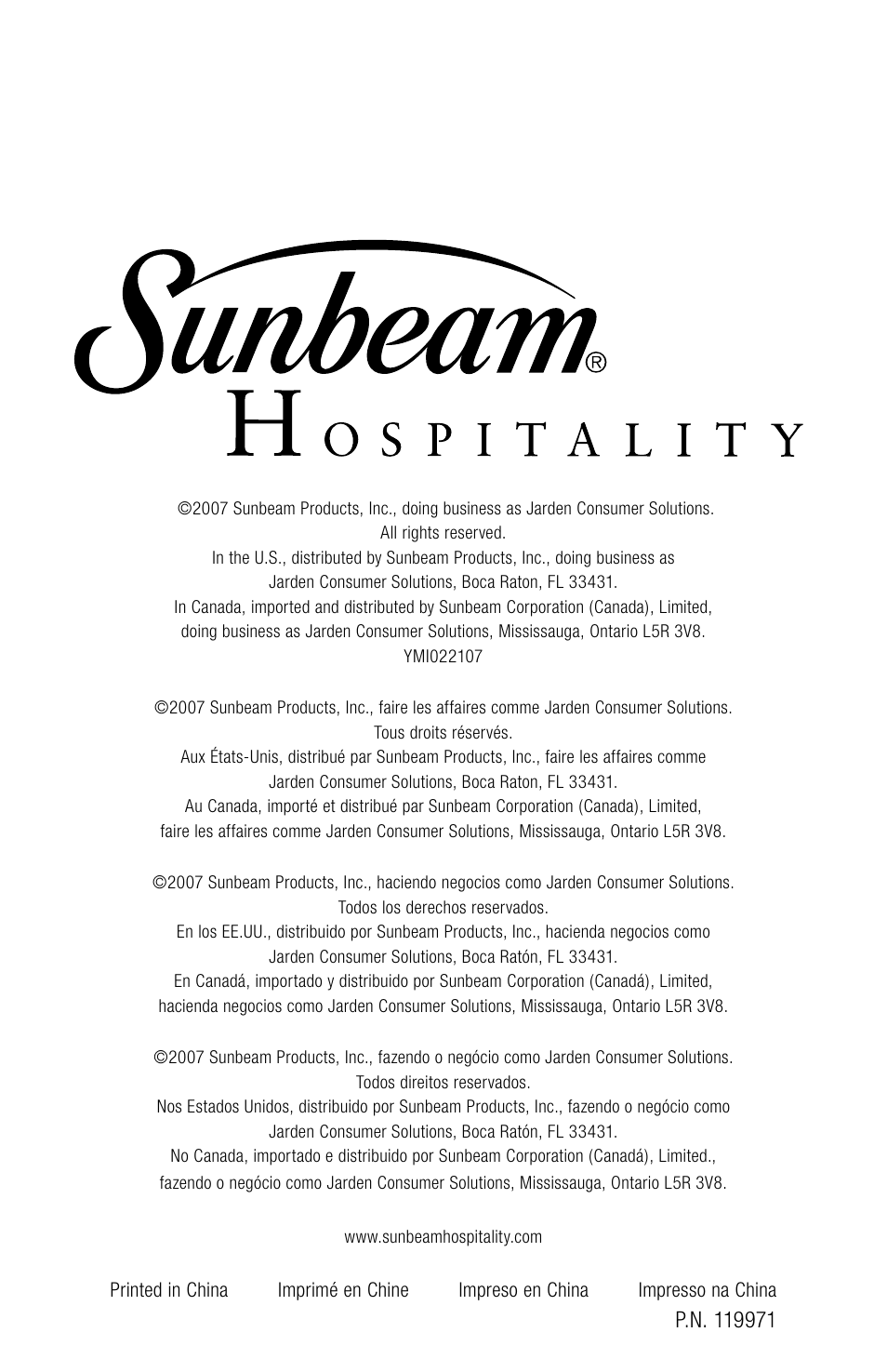 Sunbeam 1637 User Manual | 28 pages