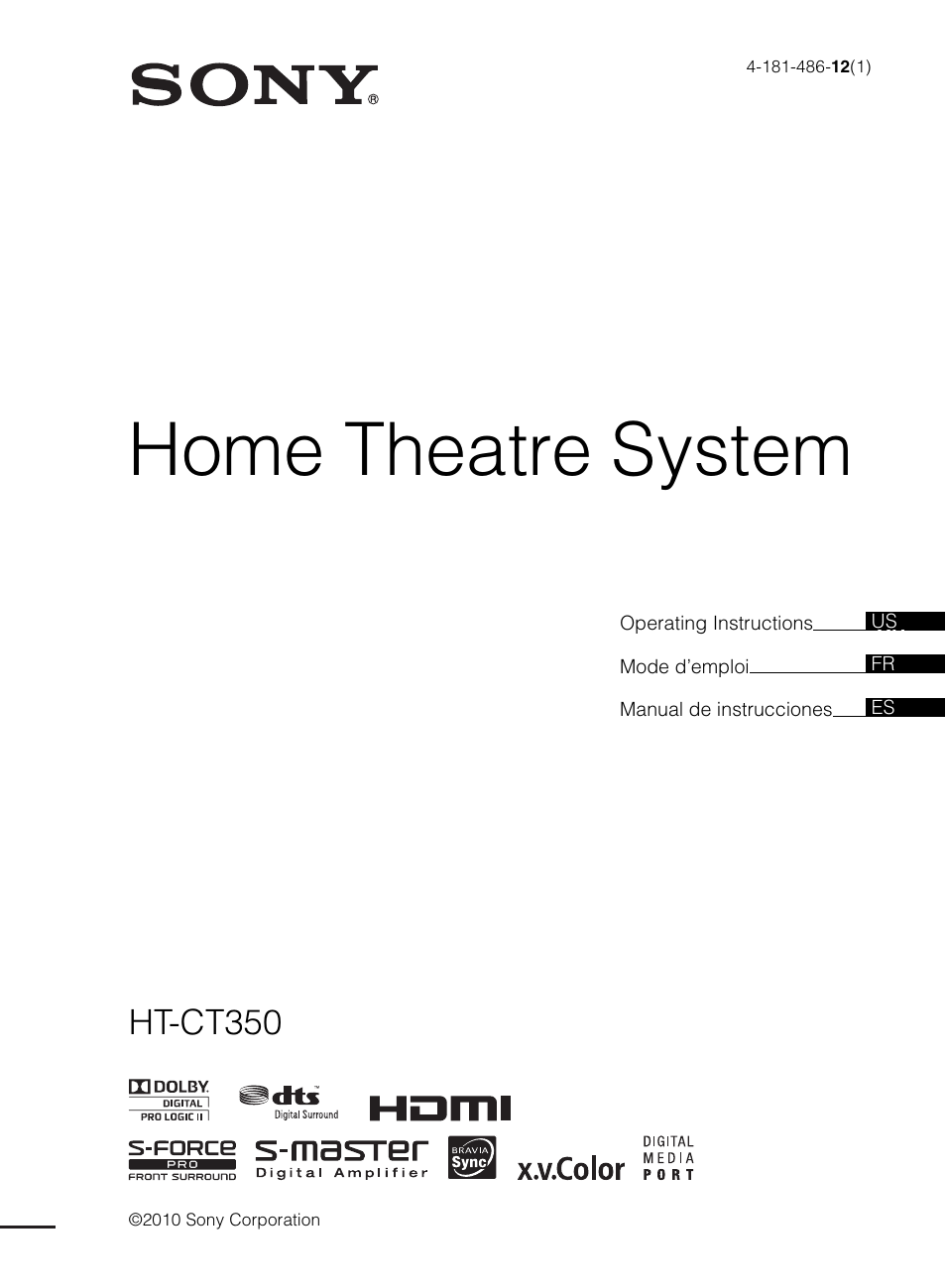 Sony HT-CT350 User Manual | 180 pages
