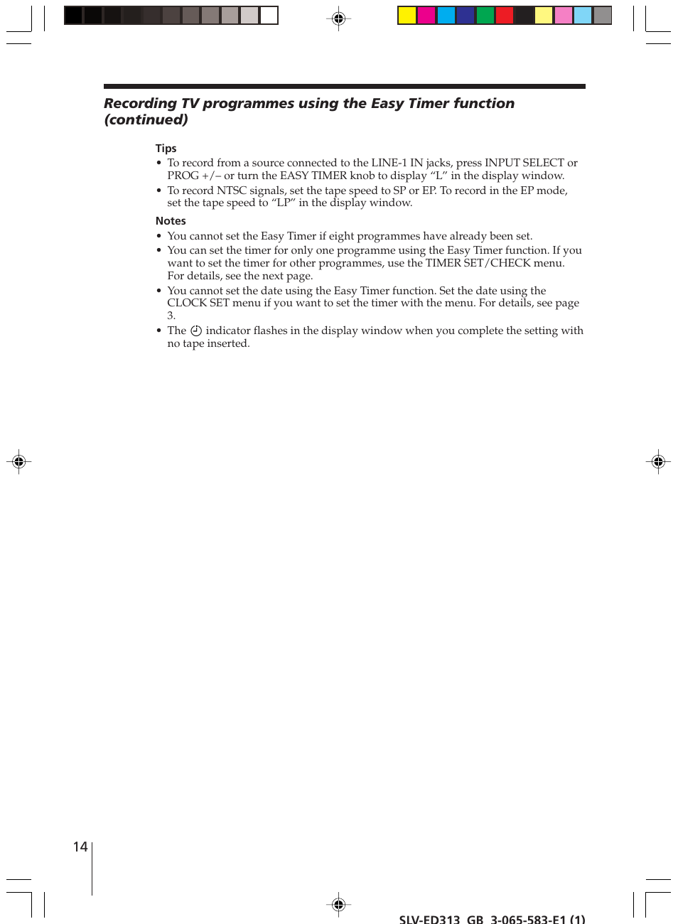 Sony SLV-ED313 User Manual | Page 14 / 20