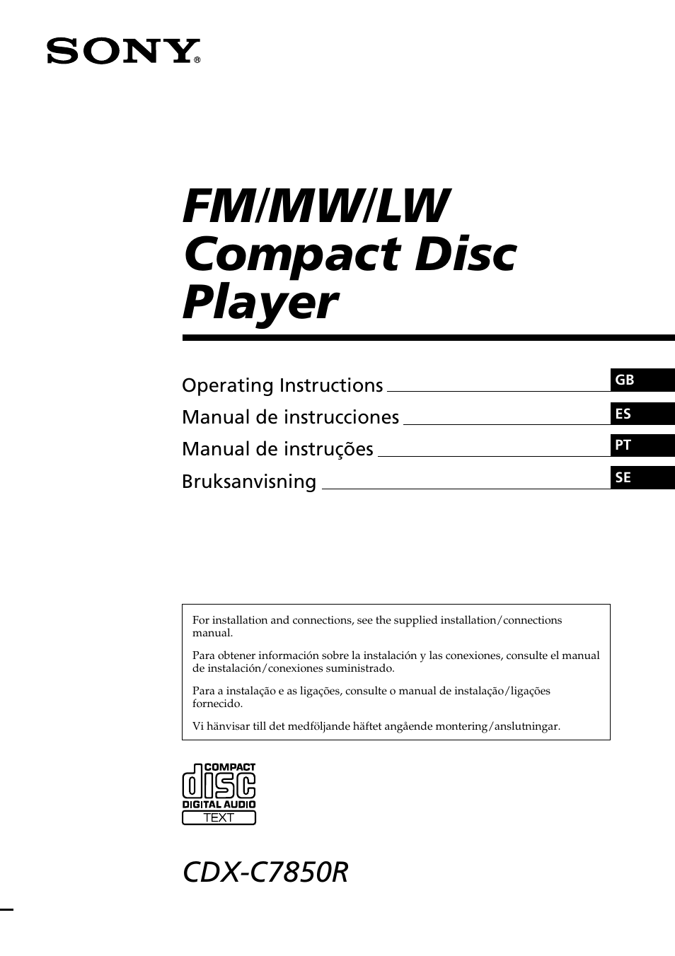 Sony CDX-C7850R User Manual | 144 pages