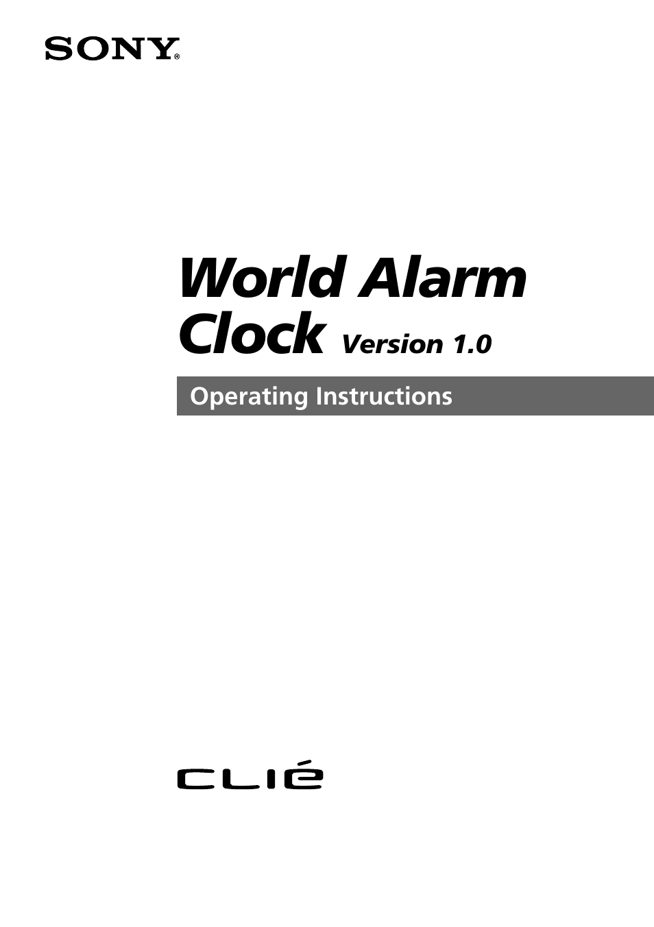 Sony CLIE World Alarm Clock User Manual | 12 pages