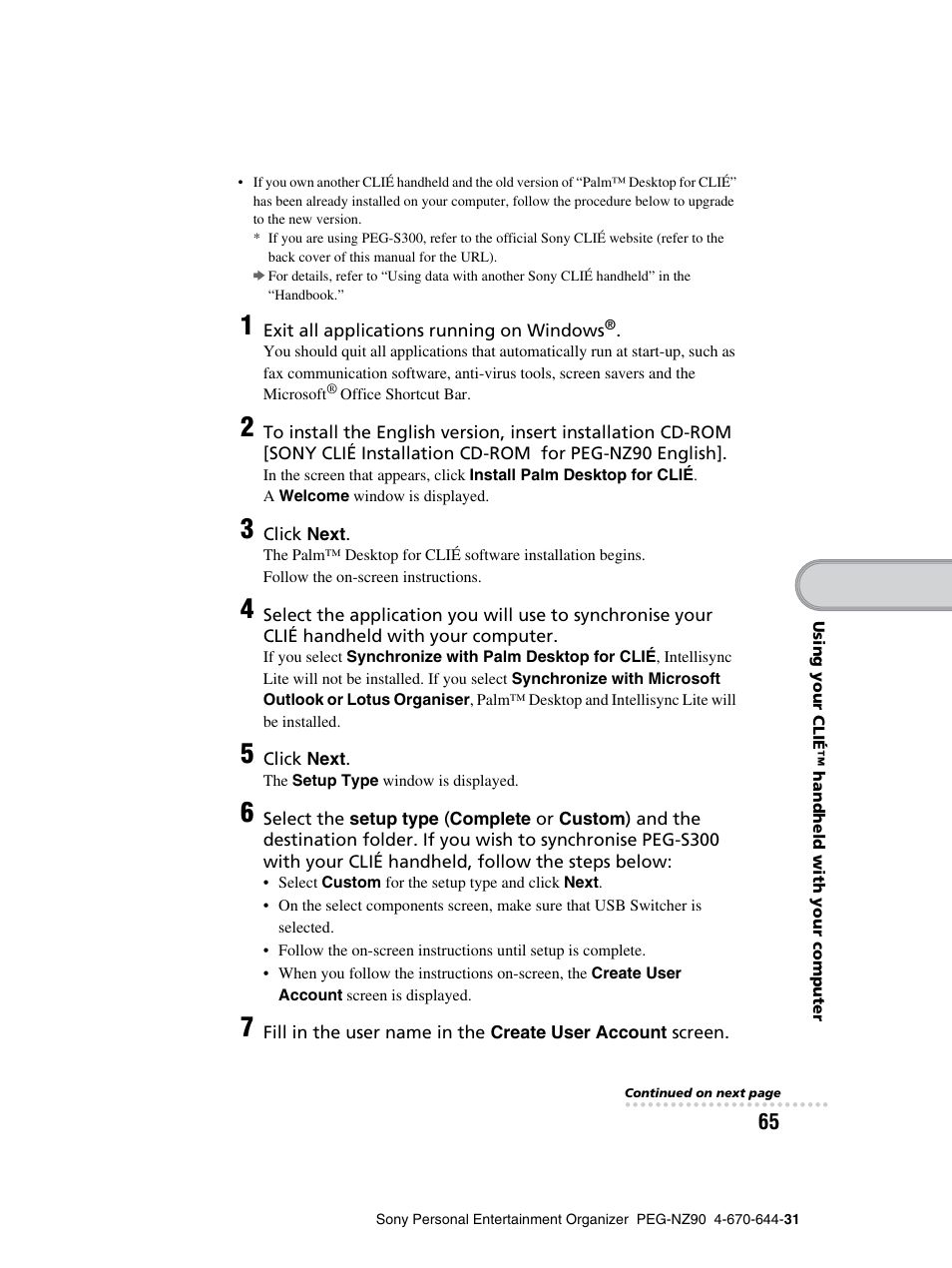Sony PEG-NZ90 User Manual | Page 65 / 115