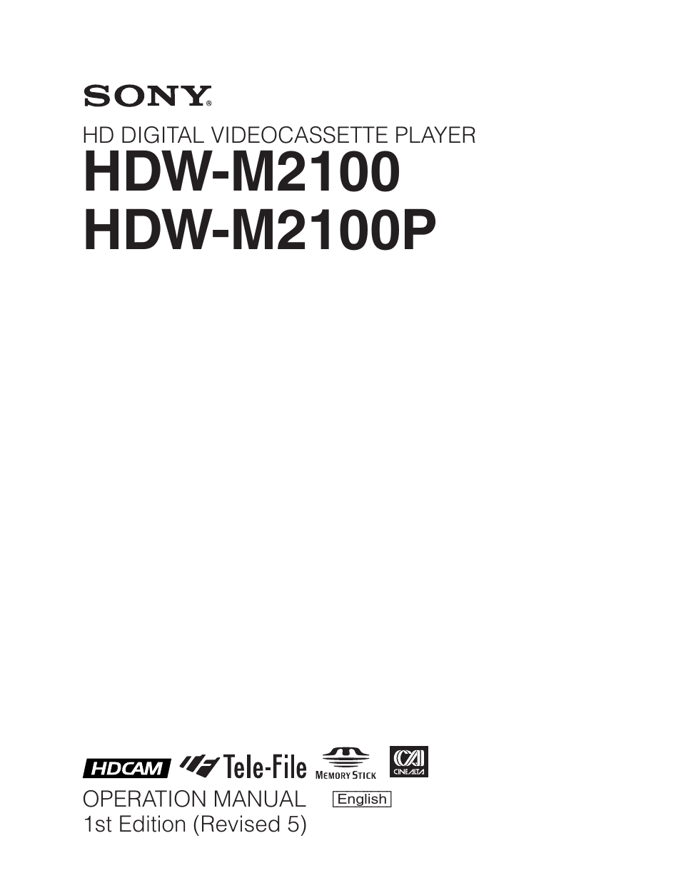 Sony HDW-M2100 User Manual | 115 pages