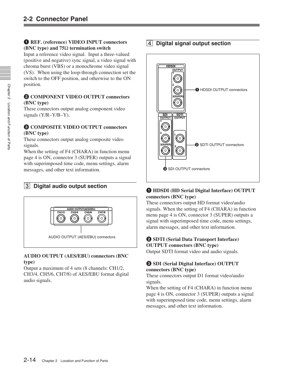 2 connector panel | Sony HDW-M2100 User Manual | Page 22 / 115