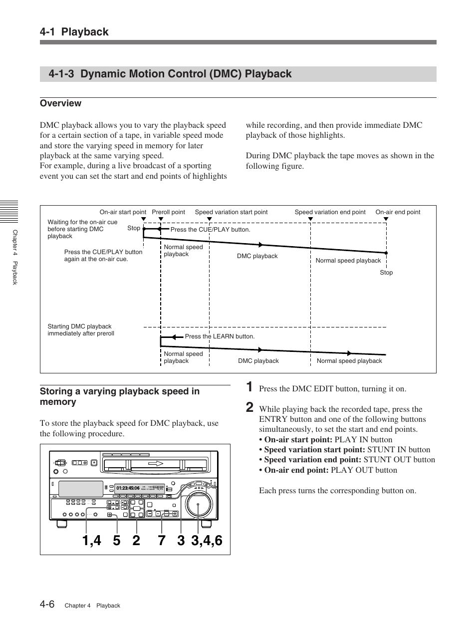 1-3 dynamic motion control (dmc) playback, 1 playback | Sony HDW-M2100 User Manual | Page 39 / 115