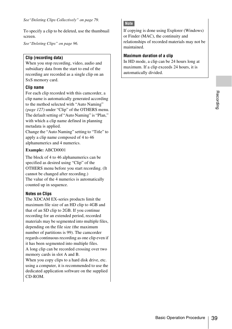 Sony PMW-F3K User Manual | Page 39 / 164