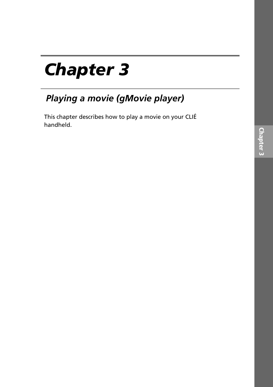 Chapter 3: playing a movie (gmovie player), Chapter 3 | Sony PEG-T615C User Manual | Page 41 / 104