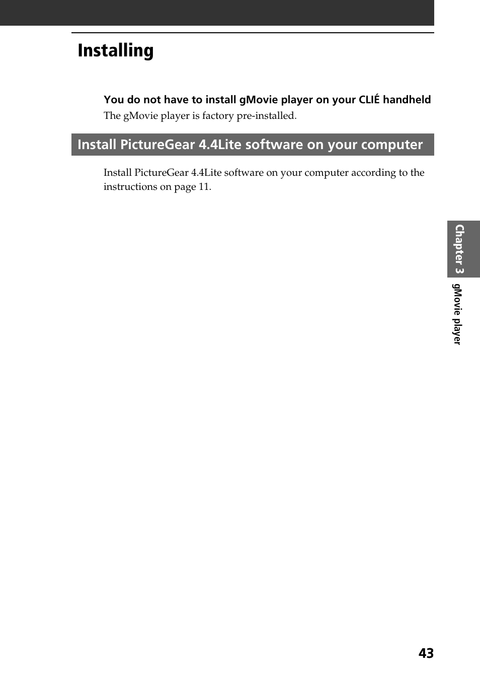 Installing | Sony PEG-T615C User Manual | Page 43 / 104