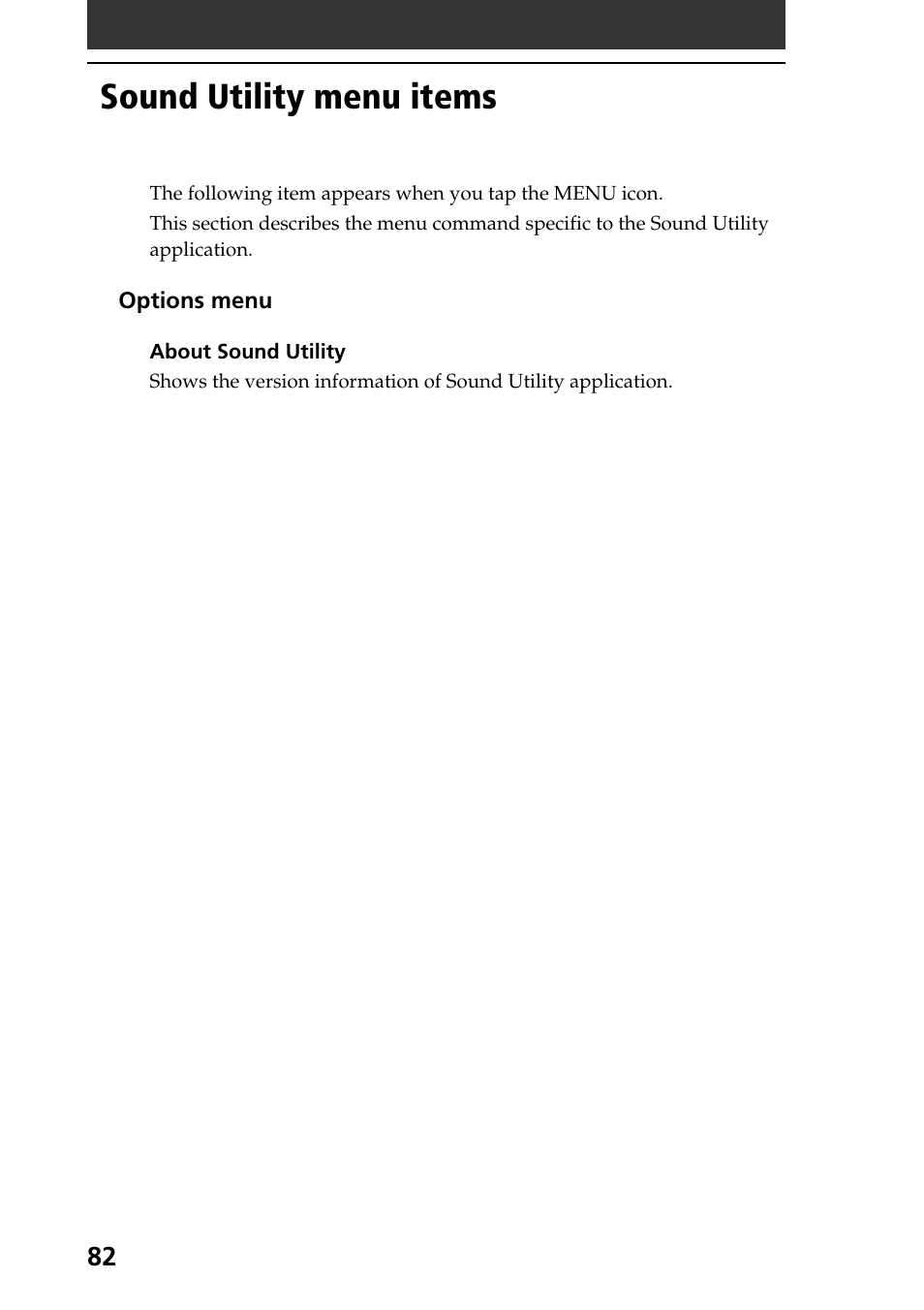 Sound utility menu items | Sony PEG-T615C User Manual | Page 82 / 104
