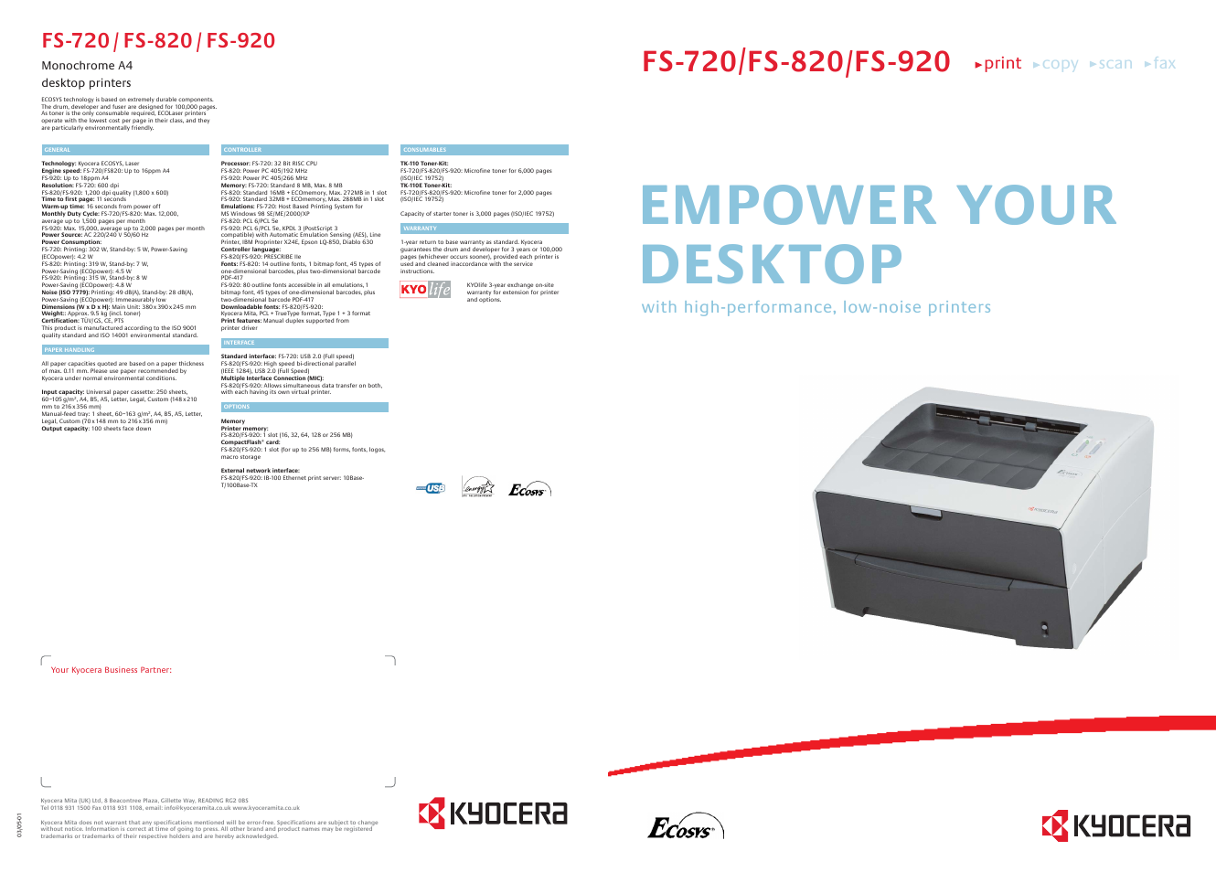 Kyocera FS-720 User Manual | 4 pages