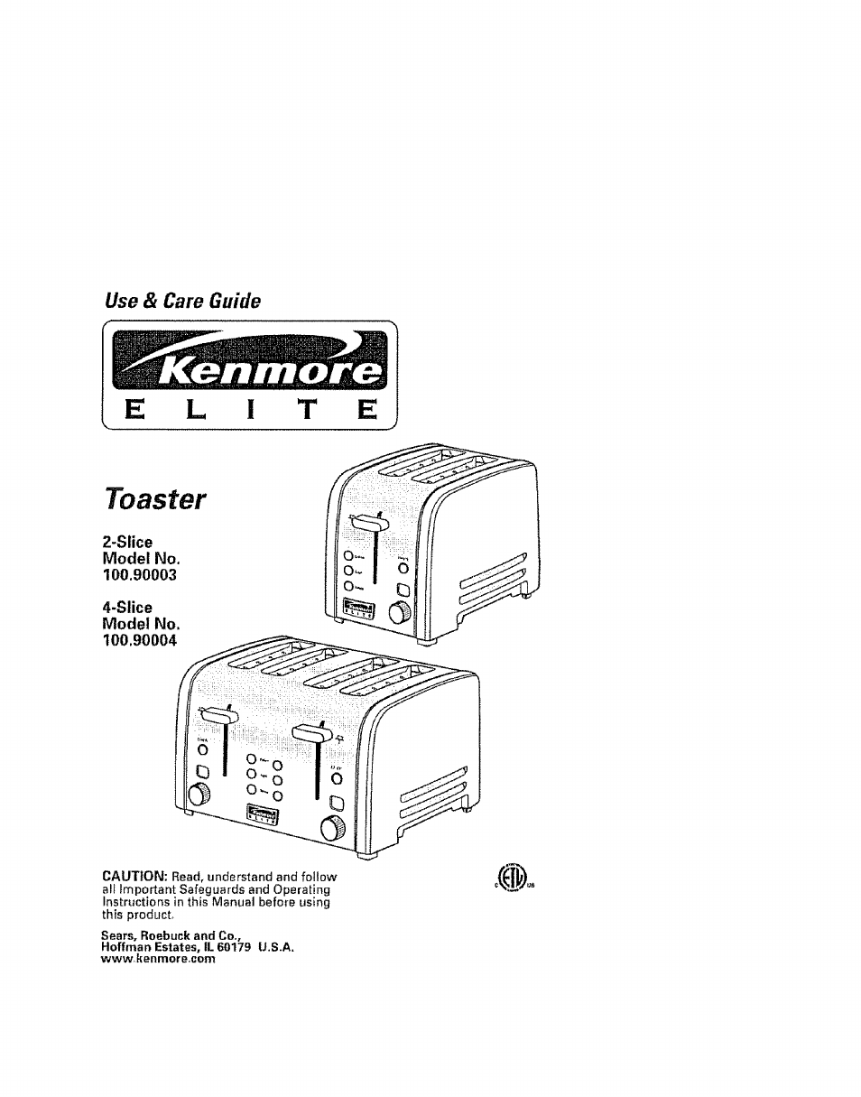 Kenmore 100.90003 User Manual | 8 pages
