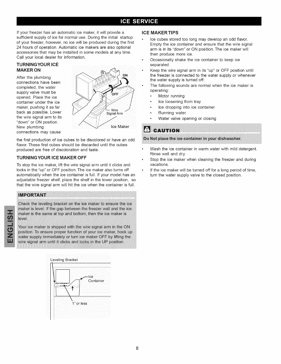 Ice service | Kenmore 297310600 User Manual | Page 8 / 11
