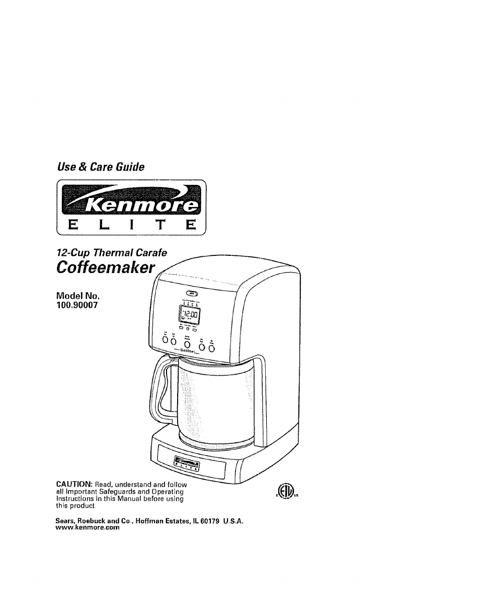 Kenmore 100.90007 User Manual | 12 pages
