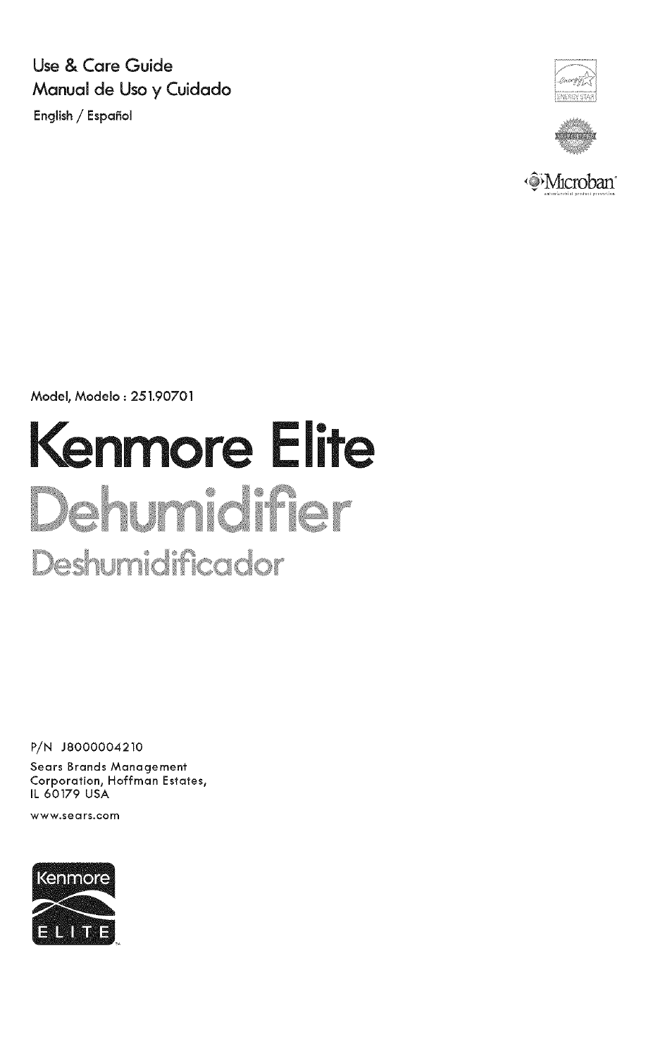Kenmore 251.90701 User Manual | 15 pages
