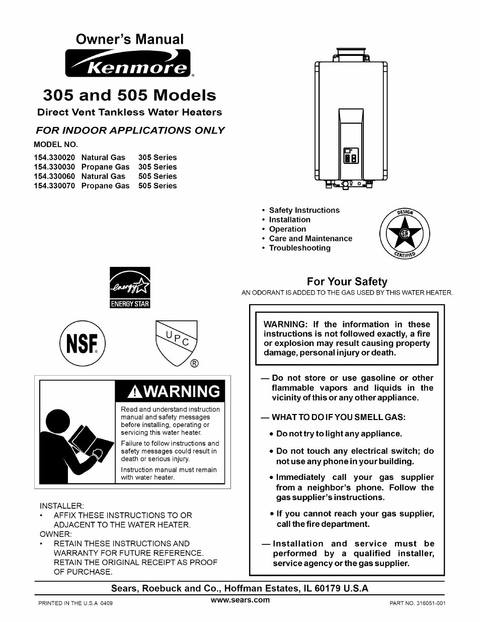 Kenmore 505 User Manual | 36 pages