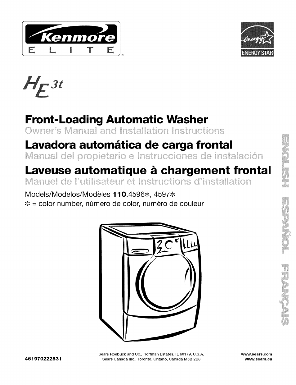 Kenmore 110.4597 User Manual | 64 pages