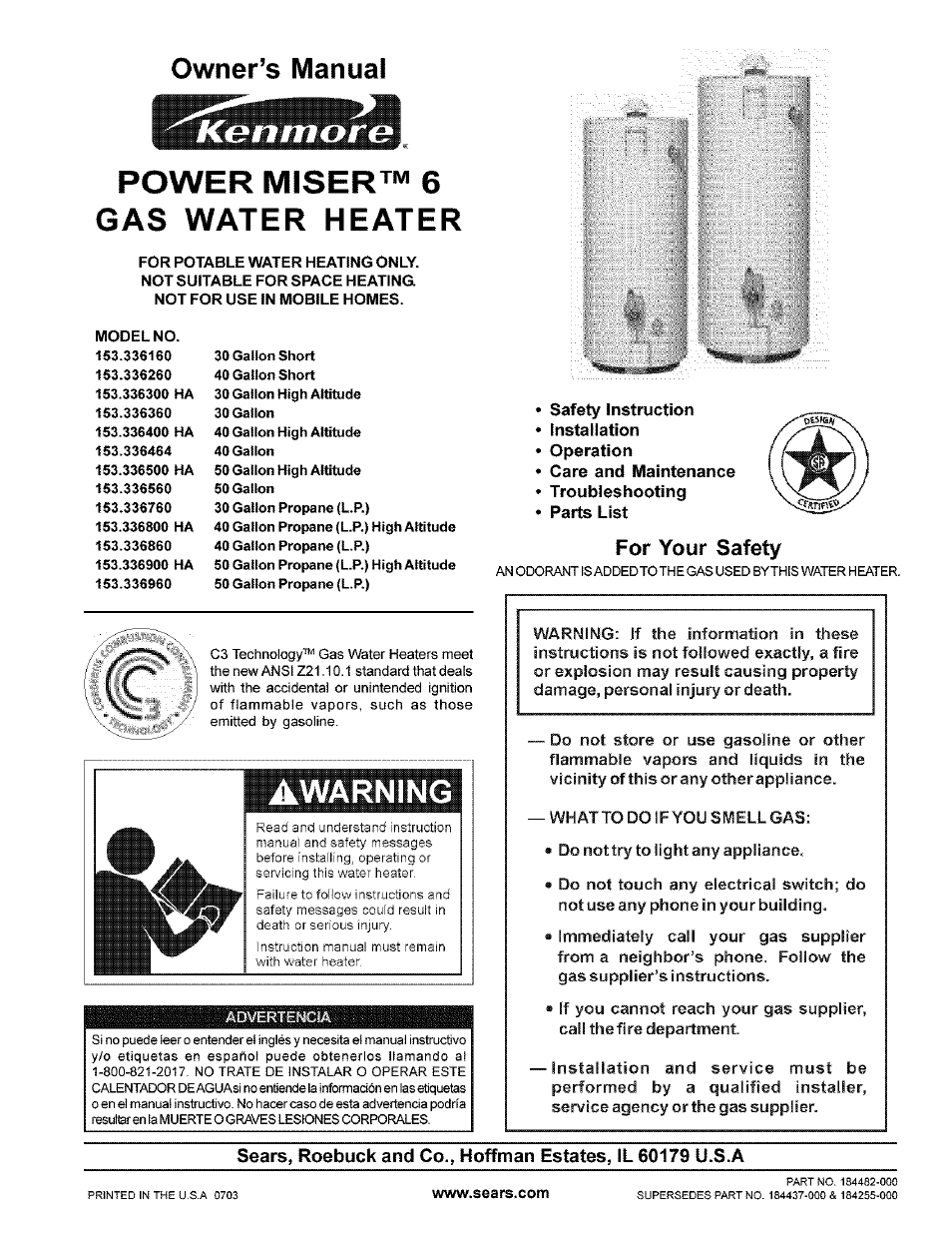 Kenmore POWER MISER 153.33616 User Manual | 32 pages