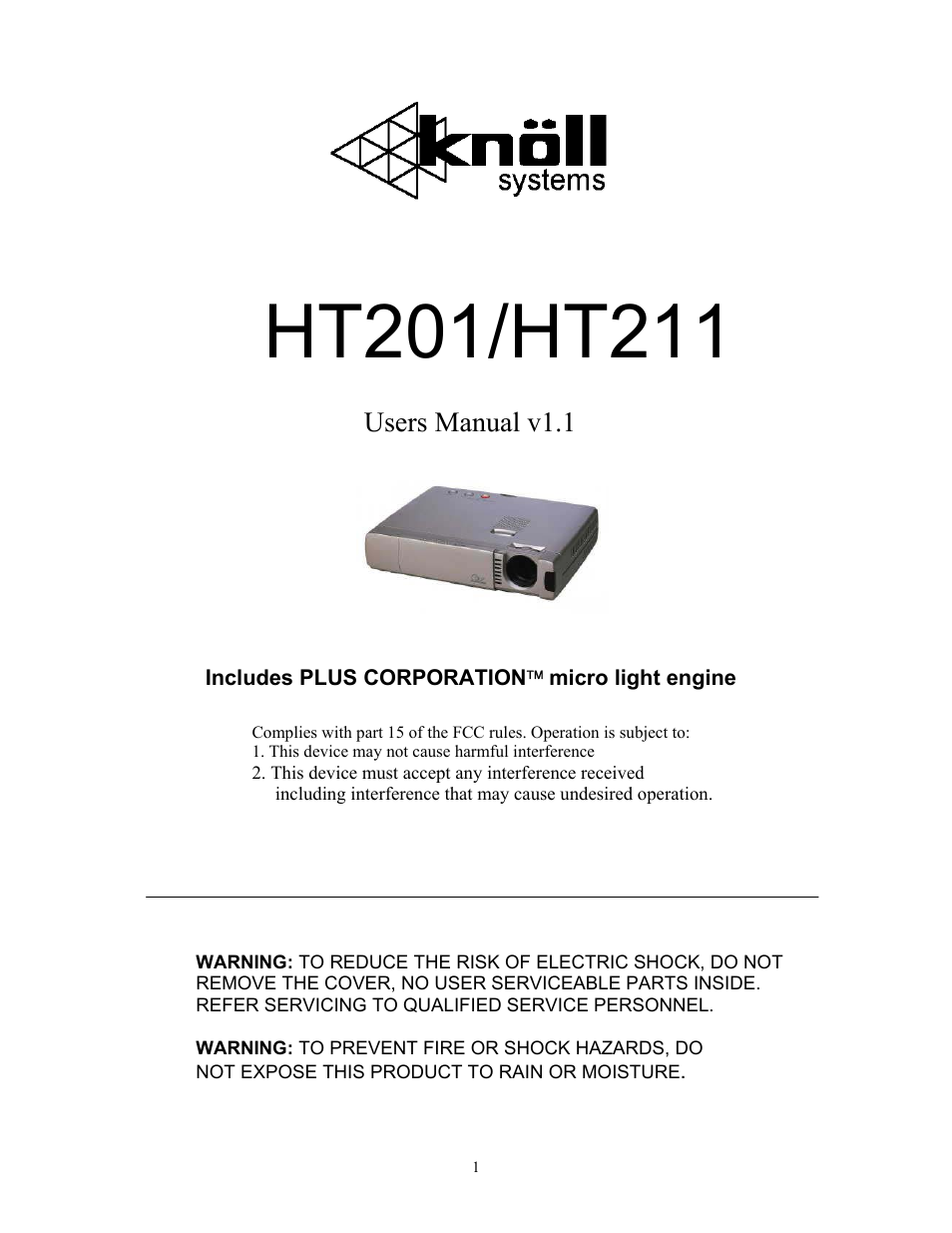 Knoll Systems HT201 User Manual | 23 pages