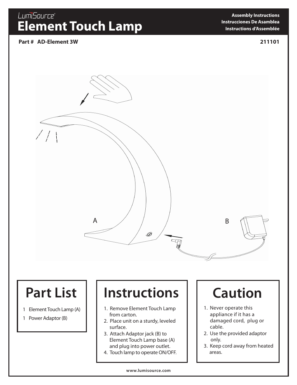 LumiSource AD-ELEMENT 3W User Manual | 1 page