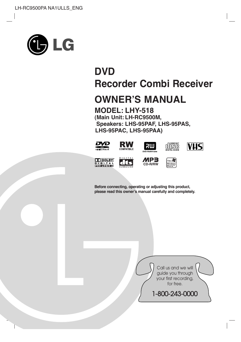 LG LHY-518 User Manual | 75 pages