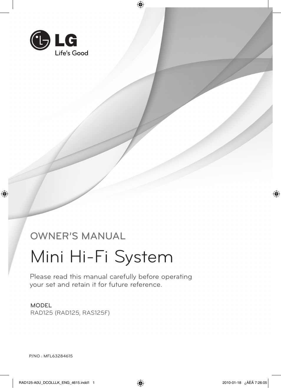 LG RAS125F User Manual | 23 pages