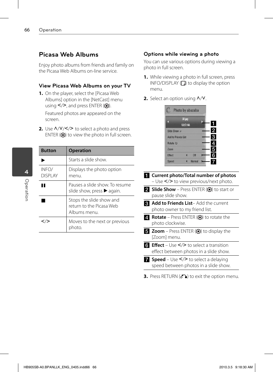 Picasa web albums | LG HB905SB User Manual | Page 66 / 88