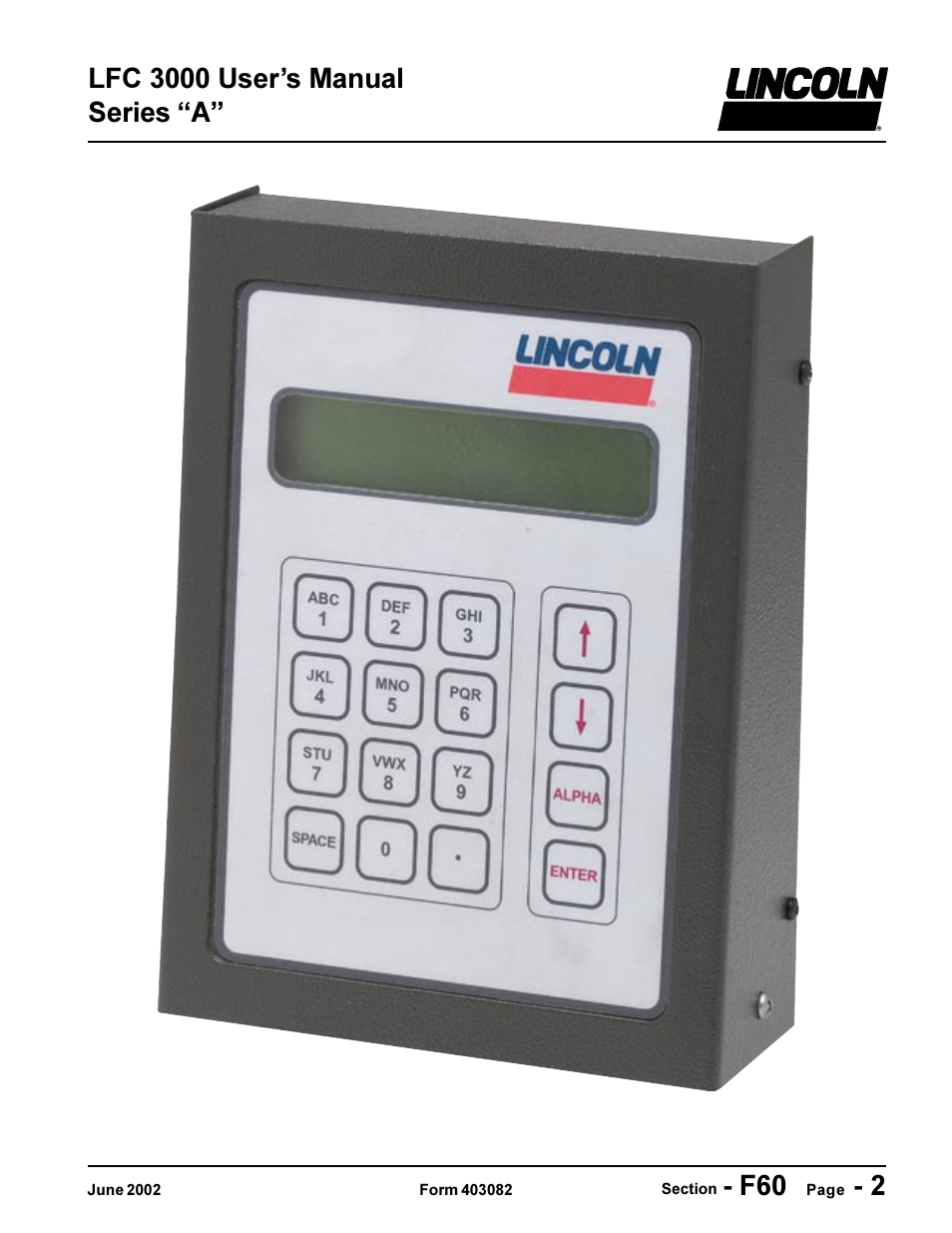 Lincoln LFC 3000 User Manual | 12 pages