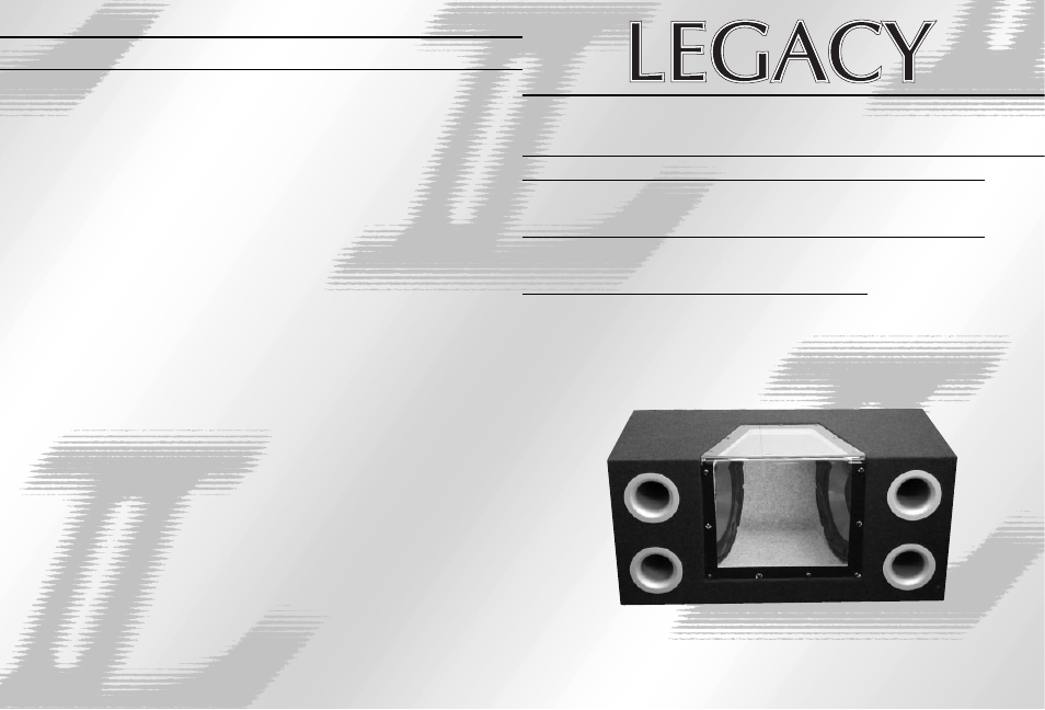 Legacy Car Audio LBF107 User Manual | 2 pages