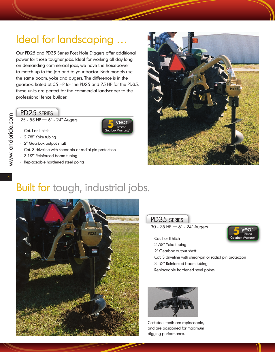 Land Pride Post Hole Diggers PD35 User Manual | 1 page