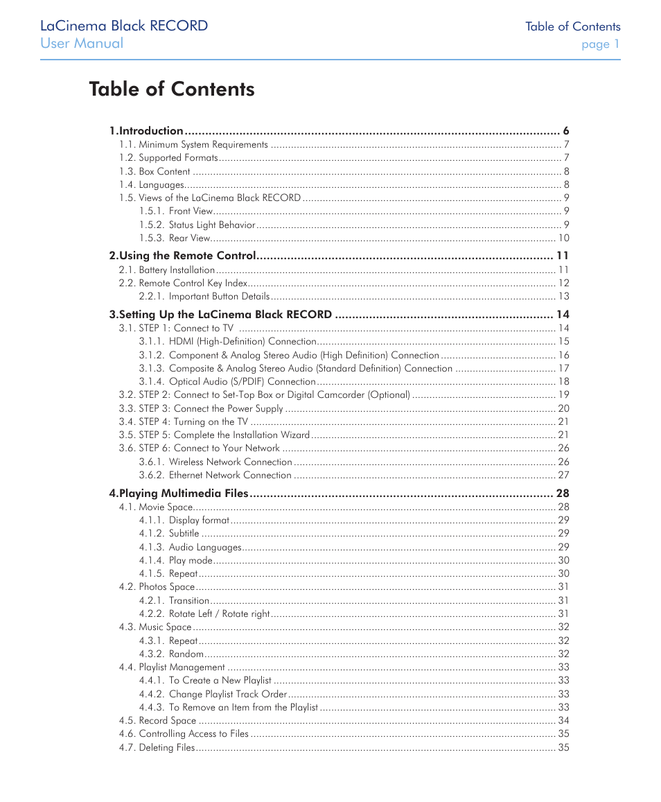 LaCie LaCinema Black Record User Manual | 55 pages