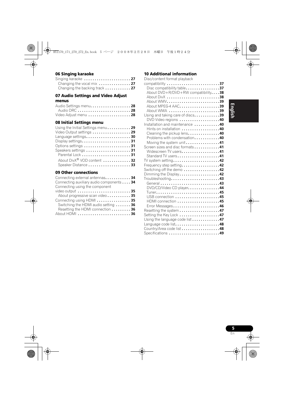 Pioneer HTZ272DVD User Manual | Page 5 / 102