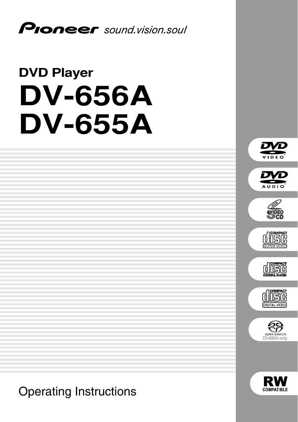 Pioneer DV-655A User Manual | 80 pages